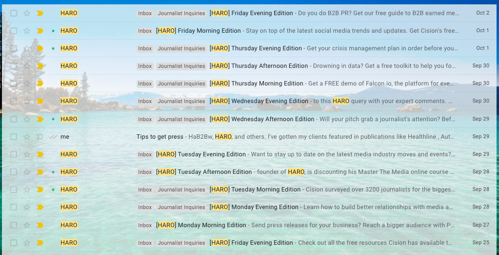 HARO Emails