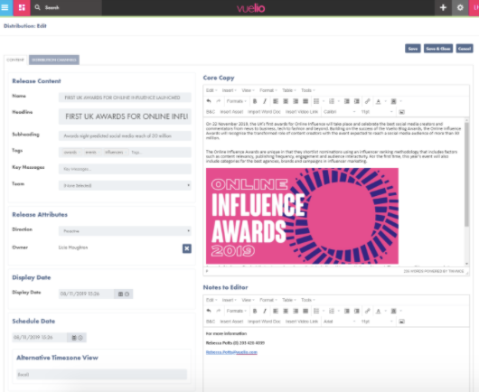 influence awards