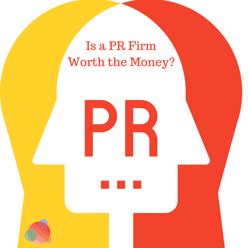 Text with Is a PR firm worth the money? and a yellow-orange arch
