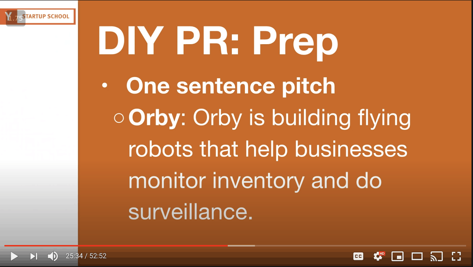 YouTube slide still of Orby